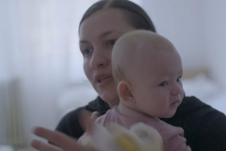 Tetiana fled Ukraine with her 5-month-old daughter, nephew and mother. Now they are safe in Romania, but she wonders how they will survive without resources.