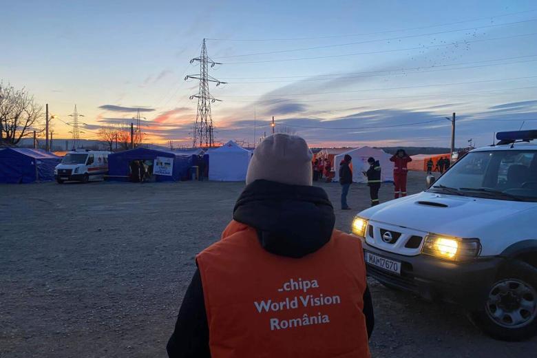 Volunteer overlooks refugee camps