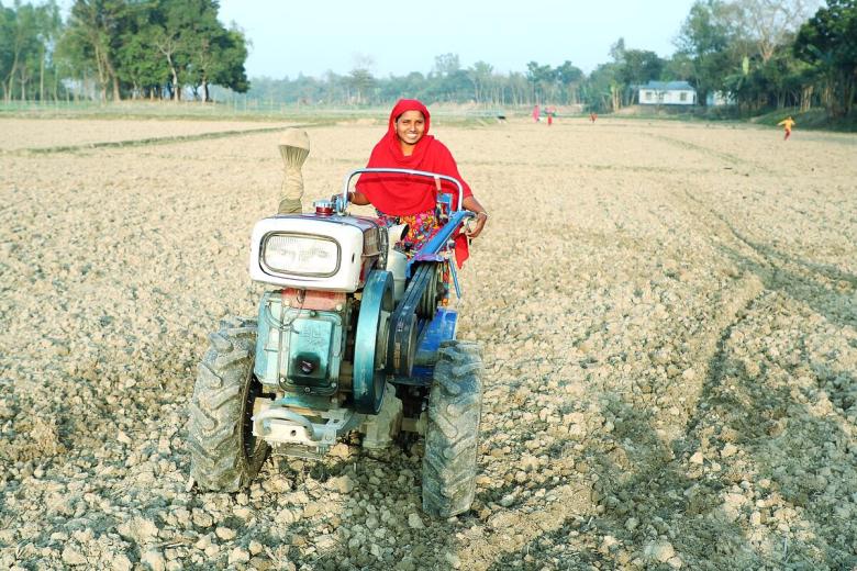 Empowered woman Bangladesh tractor