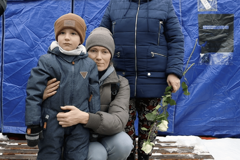 Julia fled with her son Nicom from Ukraine