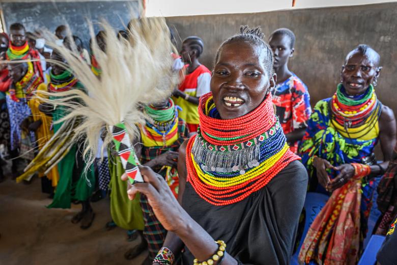 Pauline attending church in Kenya.