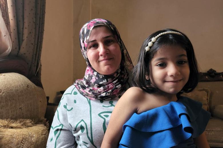 Safaa and her 7-year-old daughter Dalaa in Akkar, Lebanon