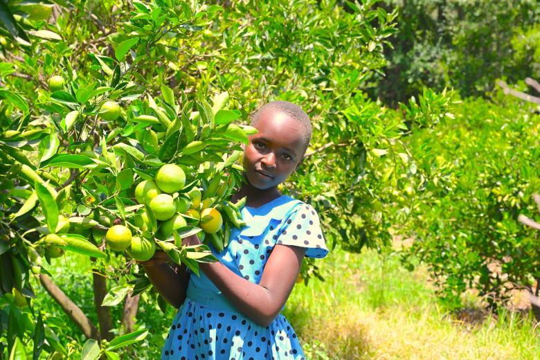 Anita,11, loves agriculture and has inspired many children to embrace farming and help their parents to grow food crops whenever they have free time, away from school. ©World Vision Photo/Sarah Ooko.