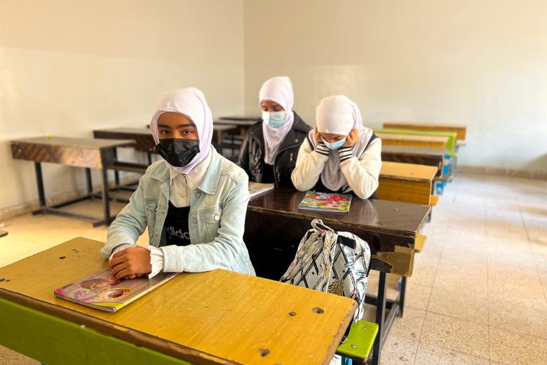 Nada with her classmates