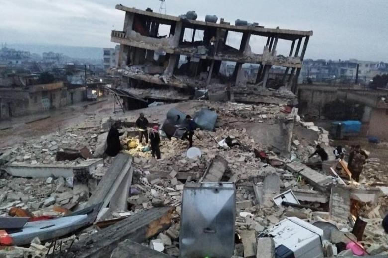 A building wrecked by the Turkiye Syria earthquake