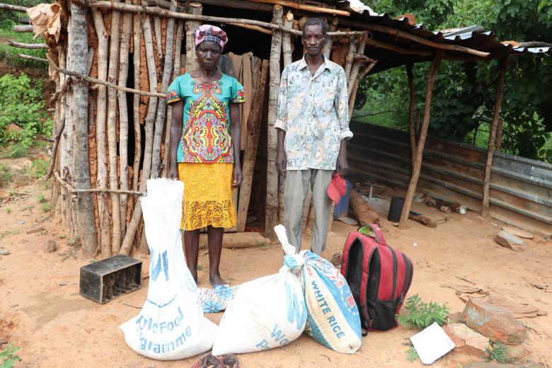 Family who have received maize from the World Food Programme Lean Season Food Assistance program.