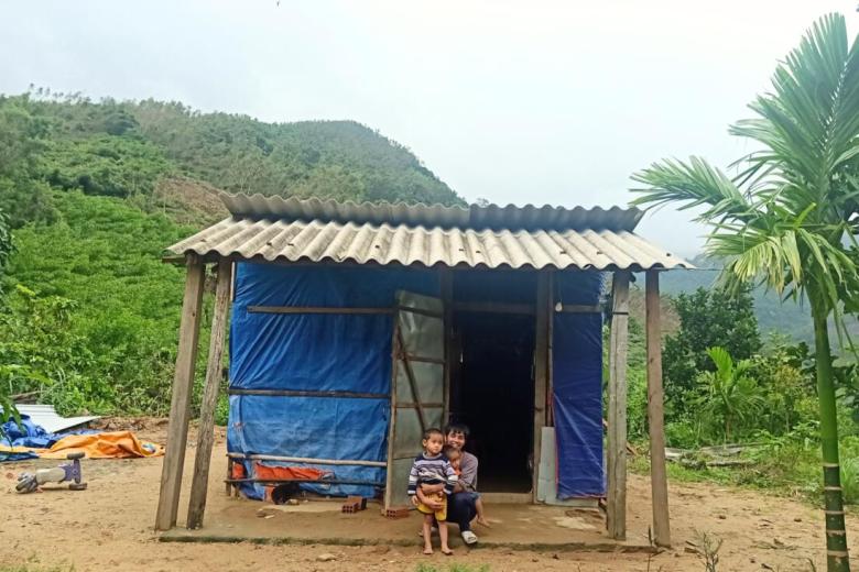 Photo 1: Back in those days, whenever a storm came, Tuấn, his wife, and two young children would seek shelter in the chicken coop