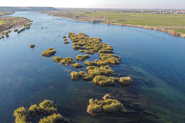 Euphrates rives which passes through Syria.