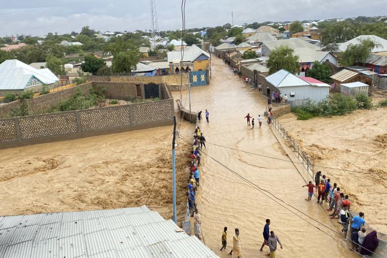 The aftermath of heavy rains experienced in Baidoa that are reported to have lasted more than 12 hours causing flash flooding