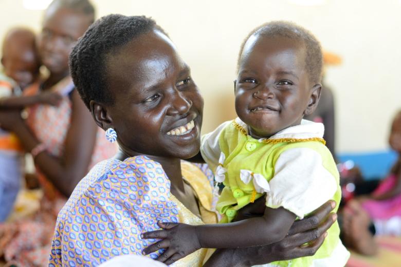 13-month-old Rhoda has become healthy again thanks to a nutrition programme run by World Vision. 