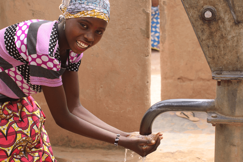 "I am very happy to have drinking water now because before we had to walk a lot to get water", says Ramatou