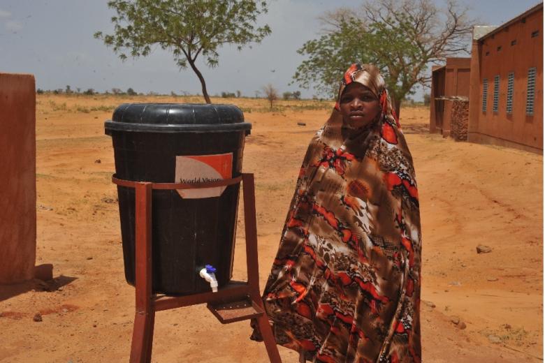"Since the hand-washing device was installed in my school, I wash my hands after each court," said Halissa.
