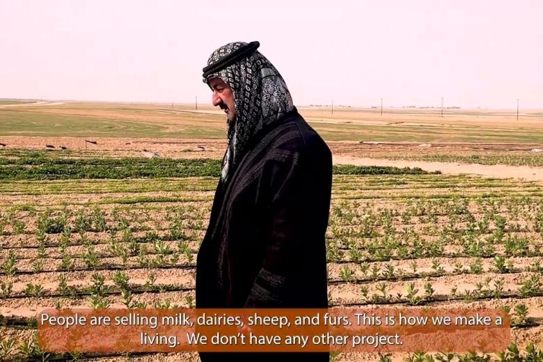 Fawaz learns about modern farming methods in Hatra, Ninewa