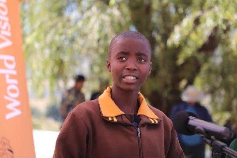 Masabata's  Message of Gratitude and Hope at the Pitseng Police Station Child Protection Milestone
