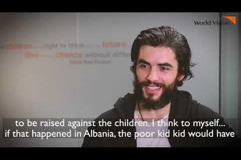 World Vision ambassador actor Nik Xhelilaj: To be violent has nothing to do with being a man