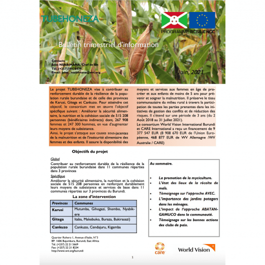 Tubehoneza Bulletin - Juin 2021