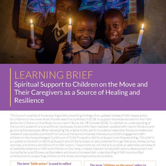 Spiritual Support to Children on the Move and Their Caregivers as a Source of Healing and Resilience
