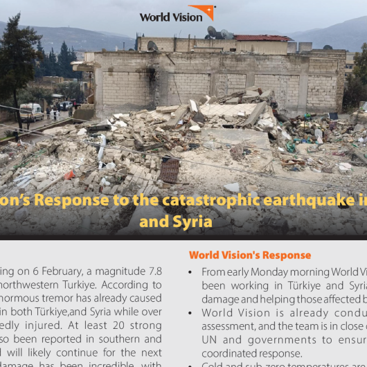 World Vision Zambia’s response to the floods in Zambia and the catastrophic earthquake in Turkey and Syria