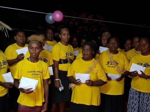 Members of the Helicon Savings group with their shares.
