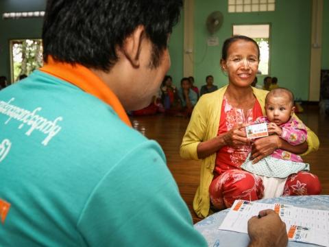A Myanmar Woman is cash ready