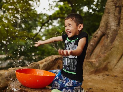A boy in Colombia has fresh water