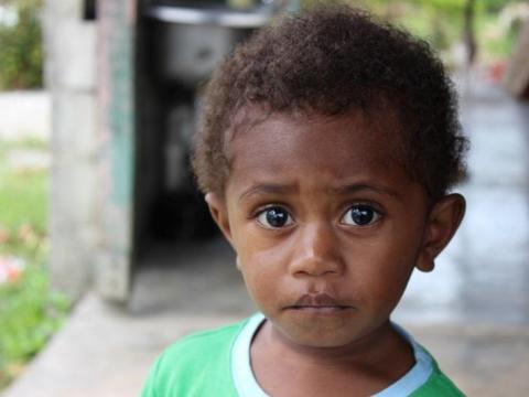 Little girl in Vanuatu supporter by World Vision