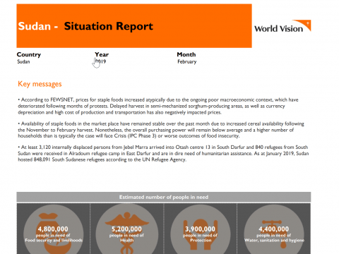 Sudan Sitrep cover Feb 2019