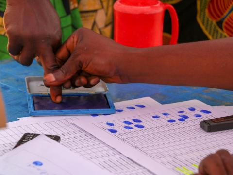 Digital registration in DRC. Kate Shaw/World Vision