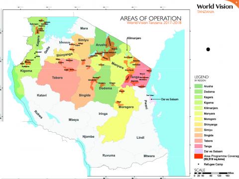 World Vision Tanzania Areas of Operation