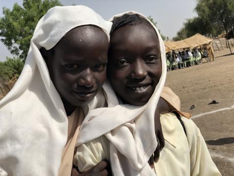 Girls at a school in Sudan's Blue Nile, that World Vision targeted to support as part of its efforts to improve the learning environment for children.