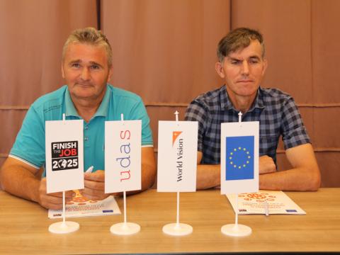 Vahid and Miograd, mine incident survivors who have received economic support 