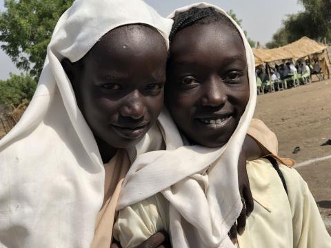 Girls at a school in Sudan's Blue Nile, that World Vision targeted to support as part of its efforts to improve the learning environment for children.