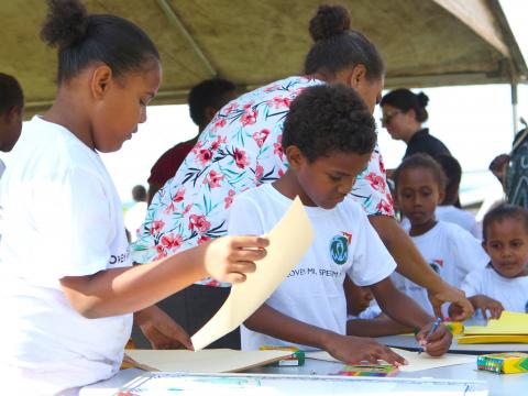 Children engage in creative