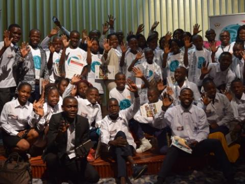 During the campaign launch to end violence against children in DRC.