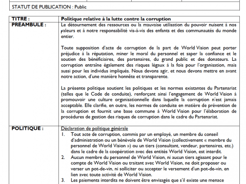 Anti Corruption - French