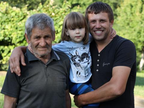 Nadja with her father and gret-grandfather