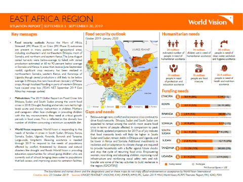 East Africa Region - September 2019 Situation Report