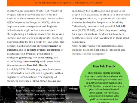 Waste Not Want Not Project Fact Sheet