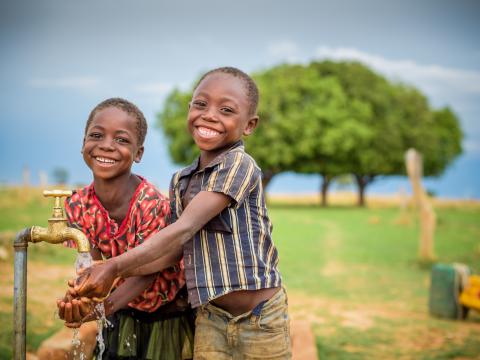 kids playing with water