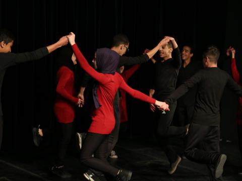 Dabke band performing at the end of the Youth RESOLVE closing ceremony