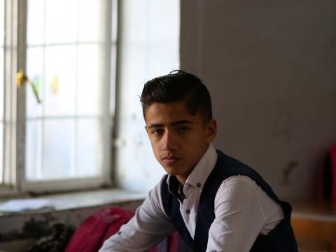 Determined Ahmed in one of the oldest schools in Mosul that was built in 1848 where catch up classes took place in the summer.: Shayan Nuradeen, © World Vision 2020.