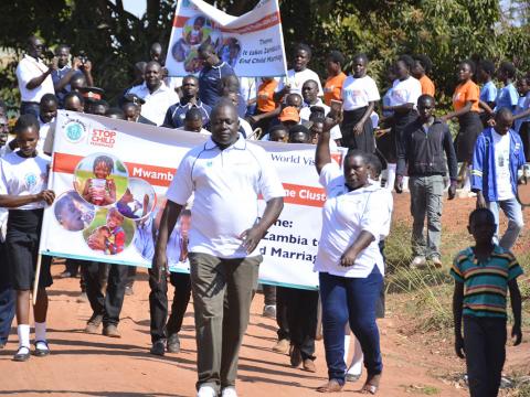 Marching together to stop child marriage in Zambia