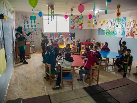 Children participating in their class