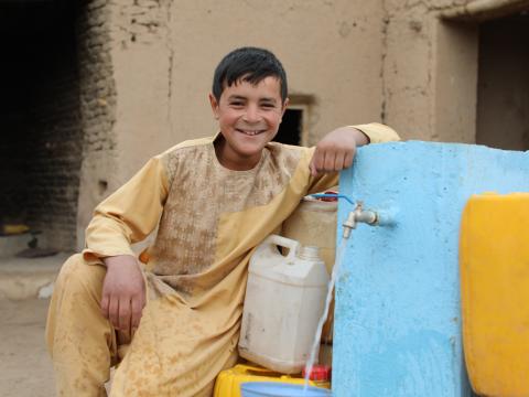 Basir uses water tap