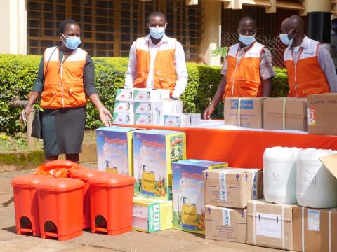 1-Distribution of Personal Protective Equipment for health facilities at Nyamusi County, Kenya.