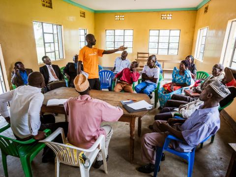 A meeting organised by World Vision Uganda