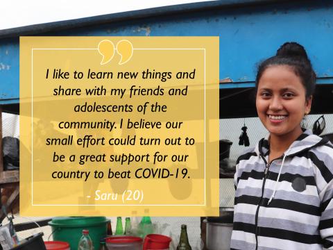 Saru, former sponsored child, now Hidden Hero for her community