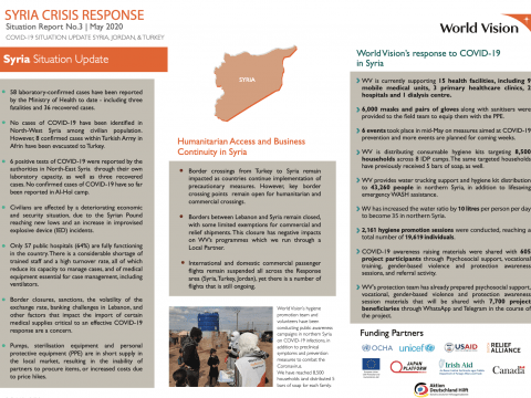 World Vision Syria Response COVID-19 SitRep #3