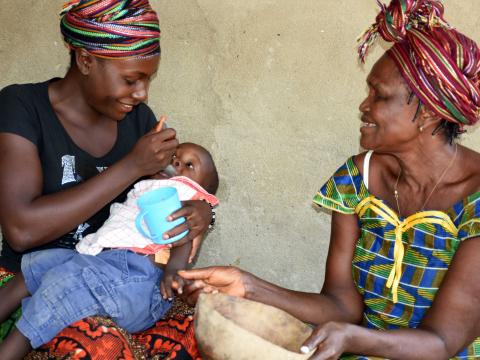 Mamanieva Grandmother Esther, daughter, grandson Sierra Leone