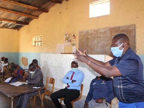 Allan Kanyemba explaining the role and process in selecting Isolation Centres